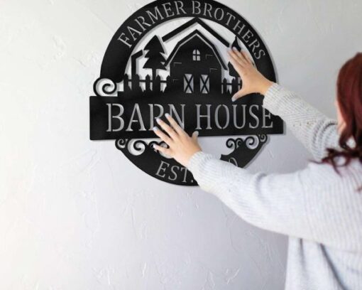Barn House Personalized Metal Signs Rustic Entrance Farmhouse Decor Farm Metal Signs Warehouse Vintage Decor Family Farm Sign