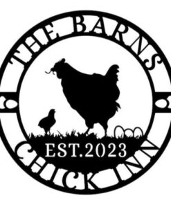 Chick Inn Metal Sign Chicken with Chicks Family Sign Farmhouse Farmer Gift