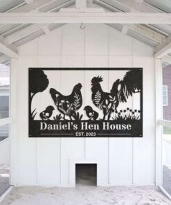 Chicken Coop Sign Chicken Hen House Farmhouse Personalized Farm Metal Sign