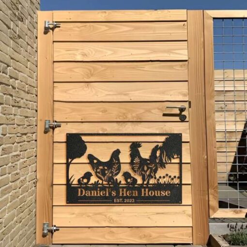 Chicken Coop Sign Chicken Hen House Farmhouse Personalized Farm Metal Sign