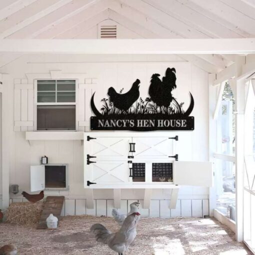 Chicken Coop Sign Chicken Hen House Farmhouse Personalized Farm Metal Sign