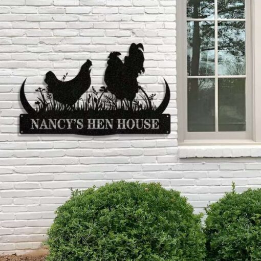 Chicken Coop Sign Chicken Hen House Farmhouse Personalized Farm Metal Sign