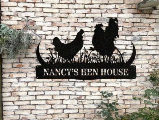 Chicken Coop Sign Chicken Hen House Farmhouse Personalized Farm Metal Sign