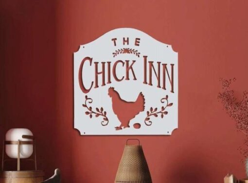 Chicken Coop Sign Funny The Chicken Monogram Farm Decor Farm Metal Sign