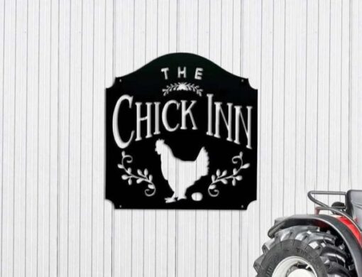 Chicken Coop Sign Funny The Chicken Monogram Farm Decor Farm Metal Sign