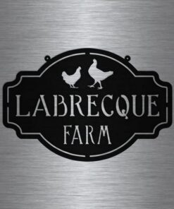 Chicken Farm Metal Art Personalized Metal Name Signs Chicken Coop Sign Decor Outdoor