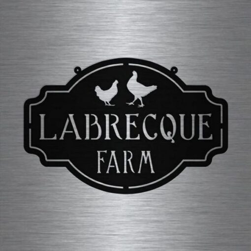 Chicken Farm Metal Art Personalized Metal Name Signs Chicken Coop Sign Decor Outdoor