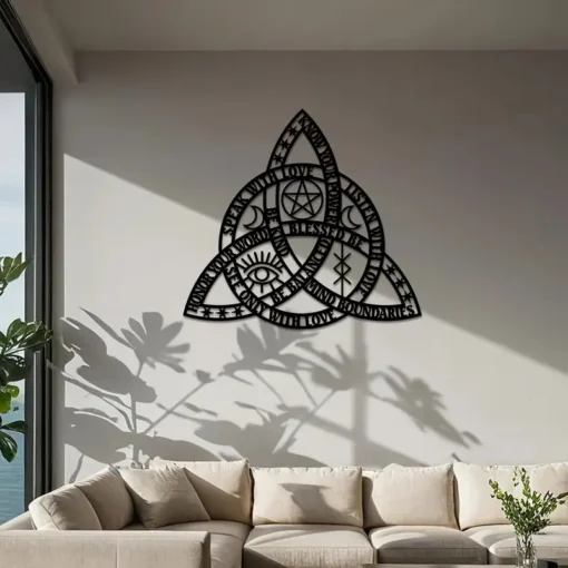 Good Witch Celtic Rope Knot Metal Wall Art Triquetra Infinity Celtic Rope Knot Irish Infinity Wall Decor Creative Wall Decor, Unique Modern Home Decor, Metal Wall Hanging Decor, Housewarming Gift