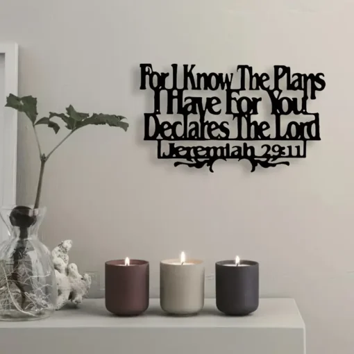 Inspirational Metal Wall Art - Elegant Contemporary Scripture Quote Hanging Ornament with Jeremiah 29:11 Verse for Home Decor, General Fit for Any Occasion, No Electricity Required, Easy to Hang, Religious Verse Design, Perfect Gift Idea