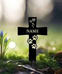 Custom Engraved Dog Memorial Stake - Personalized Metal Pet Grave Marker for Cemetery, Garden, Yard, Lawn - Perfect Gift for Dog Lovers