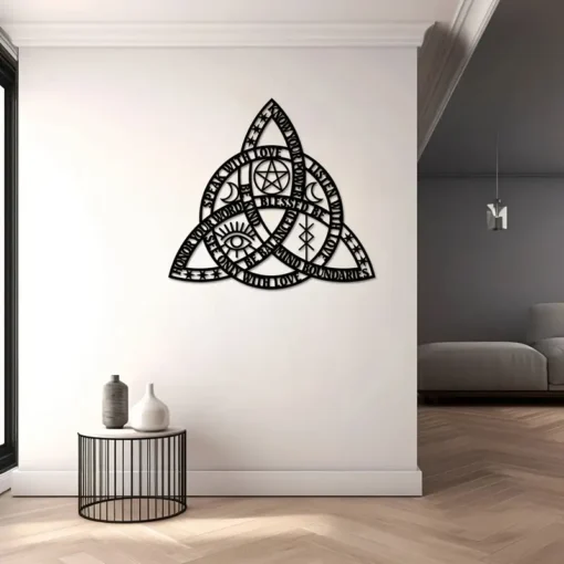 Good Witch Celtic Rope Knot Metal Wall Art Triquetra Infinity Celtic Rope Knot Irish Infinity Wall Decor Creative Wall Decor, Unique Modern Home Decor, Metal Wall Hanging Decor, Housewarming Gift