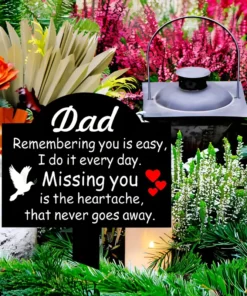 1pc Classic Acrylic Dad Monument, The Cross Memorial Garden Stake, Durable Waterproof Sympathy Marker, Outdoor Yard Decoration for Cemetery Graves, Thanksgiving Themed, No Battery Needed