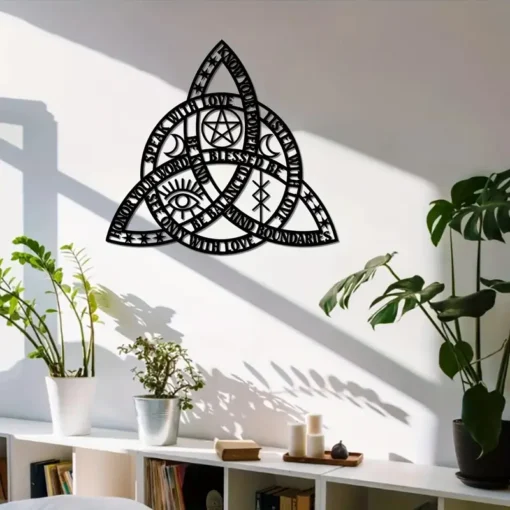 Good Witch Celtic Rope Knot Metal Wall Art Triquetra Infinity Celtic Rope Knot Irish Infinity Wall Decor Creative Wall Decor, Unique Modern Home Decor, Metal Wall Hanging Decor, Housewarming Gift