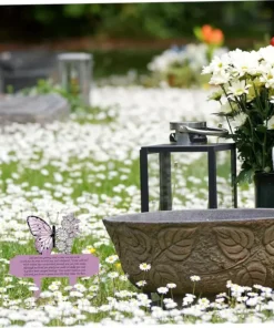 Butterfly Memorial Acrylic Stake Sympathy Tribute Marker, Universal Holiday Waterproof Outdoor Decor, Easy-to-Install Garden Graveside Remembrance Sign, Stake Mount without Electricity