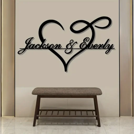 Customizable Infinity Heart Metal Wall Art, Personalized Love Sign Decor, Ideal for Bedroom, Living Room,Valentine's Day Wedding & Anniversary Gift, Iron Material, Art & Crafts Decor