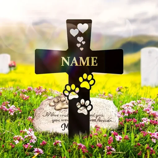 Custom Engraved Dog Memorial Stake Personalized Metal Pet Grave Marker for Cemetery, Garden, Yard, Lawn Perfect Gift for Dog Lovers