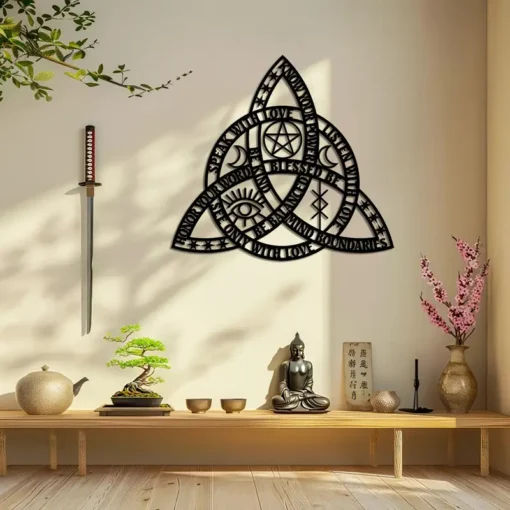 Good Witch Celtic Rope Knot Metal Wall Art Triquetra Infinity Celtic Rope Knot Irish Infinity Wall Decor Creative Wall Decor, Unique Modern Home Decor, Metal Wall Hanging Decor, Housewarming Gift