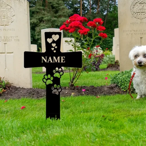 Custom Engraved Dog Memorial Stake Personalized Metal Pet Grave Marker for Cemetery, Garden, Yard, Lawn Perfect Gift for Dog Lovers