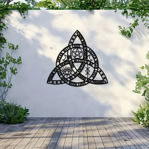 Good Witch Celtic Rope Knot Metal Wall Art Triquetra Infinity Celtic Rope Knot Irish Infinity Wall Decor Creative Wall Decor, Unique Modern Home Decor, Metal Wall Hanging Decor, Housewarming Gift