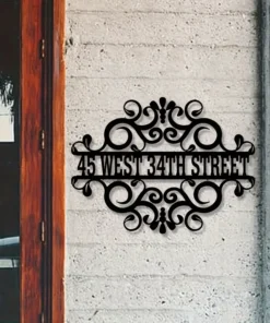 Custom Metal Address Sign with House Numbers Durable Wall Art for Exterior Home and Garden Decor, Personalized Family Name Easy Wall Mount, No Electricity Needed
