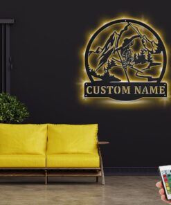 Custom Freestyle Skiing Metal Wall Art With LED Light, Personalized Freestyle Skier Name Sign Decoration For Room, Skiing Metal Home Decor