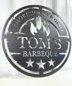 Personalized Metal Grilling Sign Metal Grill Sign Metal BBQ Smoker and Grill Sign Grilling Gift for Dad, Grandpa, Papa Barbeque Sign