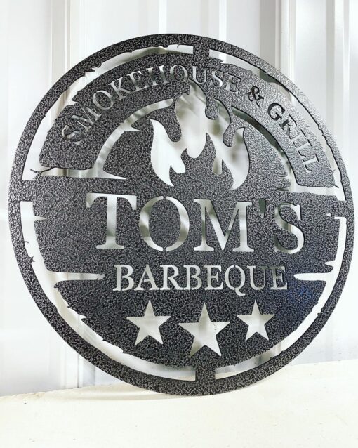 Personalized Metal Grilling Sign Metal Grill Sign Metal BBQ Smoker and Grill Sign Grilling Gift for Dad, Grandpa, Papa Barbeque Sign