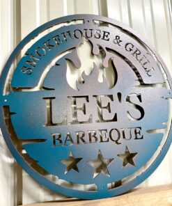 Personalized Metal Grilling Sign Metal Grill Sign Metal BBQ Smoker and Grill Sign Grilling Gift for Dad, Grandpa, Papa Barbeque Sign