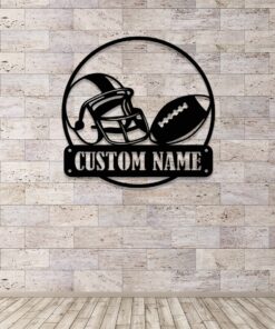 Custom Football Metal Sign,Football Player Metal Wall Art With Led Light,Personalized Football Player Name Sign,Football Player Home Decor