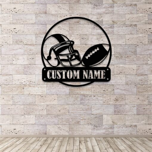 Custom Football Metal Sign,Football Player Metal Wall Art With Led Light,Personalized Football Player Name Sign,Football Player Home Decor