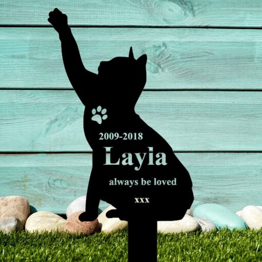 Custom Cat Memorial Stake Cat Memorial Plaque with Stake Cat Grave Marker Cat Memorial Gifts Metal Garden Stake Cat Burial Stake