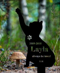 Custom Cat Memorial Stake Cat Memorial Plaque with Stake Cat Grave Marker Cat Memorial Gifts Metal Garden Stake Cat Burial Stake