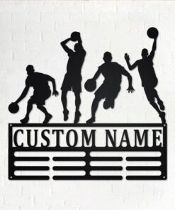 Custom Basketball Medal Holder LED Light, Personalized Basketball Player Name Medal Hanger, Basketball Medal Display Awards Sign, Basketball