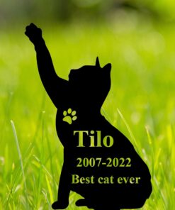 Custom Cat Memorial Stake Cat Memorial Plaque with Stake Cat Grave Marker Cat Memorial Gifts Metal Garden Stake Cat Burial Stake