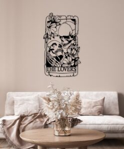 Gothic Couple Skeleton Metal Wall Decor, Skeleton Lover Wall Art, Skull Lovers Wall Hanging, Forever Lover Art, Above Bed Decor,Wedding Gift