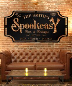 Personalized Spookeasy Sign, Halloween Sign, Bar and Lounge Decor, Home Wall Decor Creepy Rustic Fall Spooky Vintage, Outdoor Metal Signs