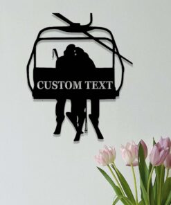 Custom Ski Lift Metal Sign,Skier Decor,Chairlift Sign,Personalized Ski Lift Name Sign,Ski Lift Chair Metal Wall Art,Snow Skiing Skier Gift