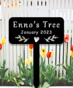 Custom Memorial Tree Sign With Stake,Personalized Tree Metal Garden Marker,Tree Garden Sign,Tree Plaque Marker,Metal Name Plate,Tree Decor