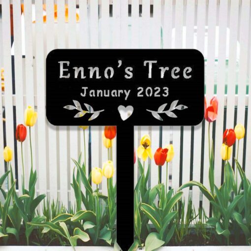 Custom Memorial Tree Sign With Stake,Personalized Tree Metal Garden Marker,Tree Garden Sign,Tree Plaque Marker,Metal Name Plate,Tree Decor