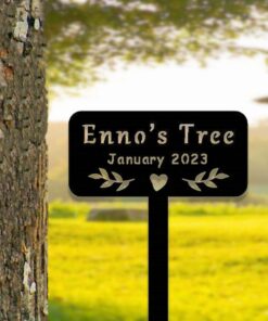 Custom Memorial Tree Sign With Stake,Personalized Tree Metal Garden Marker,Tree Garden Sign,Tree Plaque Marker,Metal Name Plate,Tree Decor