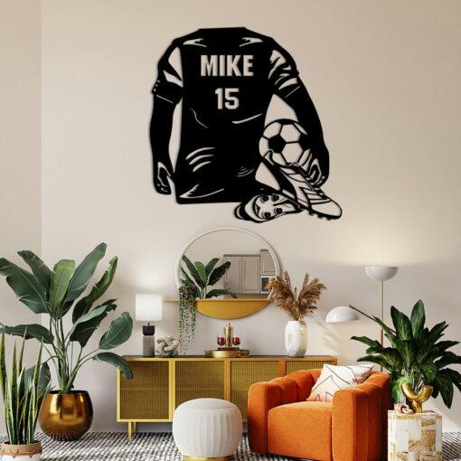 Custom Football Player Metal Sign Soccer Metal Sign,Custom Soccer Player Name Sign,Football Lovers Gift,Soccer Shirt Wall Decor,Gift for son