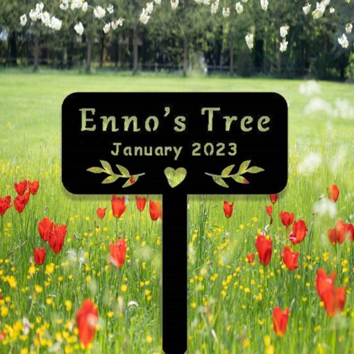 Custom Memorial Tree Sign With Stake,Personalized Tree Metal Garden Marker,Tree Garden Sign,Tree Plaque Marker,Metal Name Plate,Tree Decor