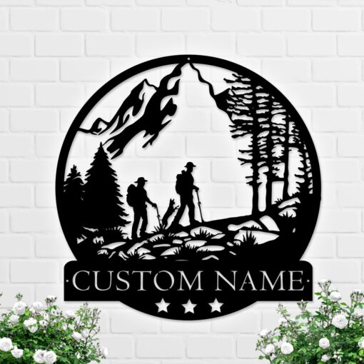 Custom Hiking Metal Wall Art, Couple Name Hiking Signs, Hiking Metal Sign, Hiking Couple, Gift For Her, Hiking Great Outdoor, Hiking Gift