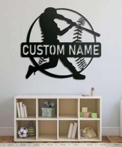 Custom Baseball Sign, Baseball Player Gift, Baseball Metal Wall With LED Light, Gift For Kid, Custom Kid Name, Game Room Decor, Wall Hanger