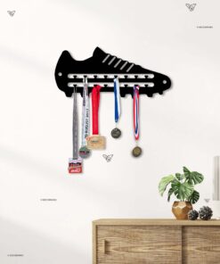 Soccer Medal Hanger Soccer Lover Gift, Soccer Team Gift Decor, Medal Holder Display Rack for Awards and Ribbons, Tiered Award Rack Dad Gifts