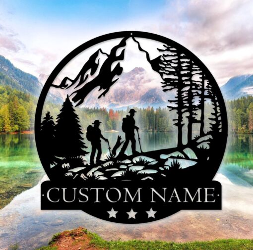 Custom Hiking Metal Wall Art, Couple Name Hiking Signs, Hiking Metal Sign, Hiking Couple, Gift For Her, Hiking Great Outdoor, Hiking Gift