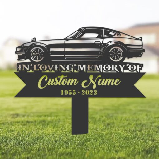Personalized Racing car Memorial Stake, Metal Stake, Sympathy Sign, Grave Marker, Remembrance Stake