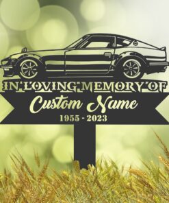 Personalized Racing car Memorial Stake, Metal Stake, Sympathy Sign, Grave Marker, Remembrance Stake