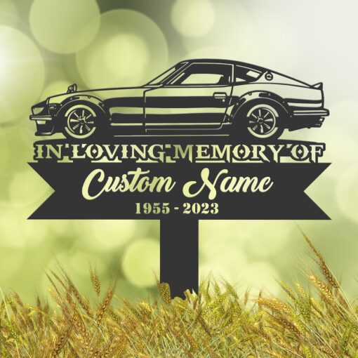 Personalized Racing car Memorial Stake, Metal Stake, Sympathy Sign, Grave Marker, Remembrance Stake