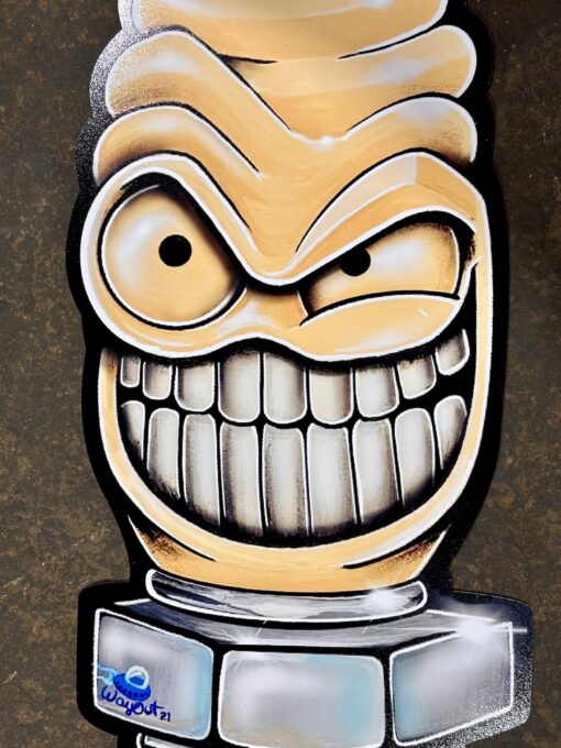 HUGE Aluminum Pissed Off SparkPlug metal sign art, tin signs, garage art, hot rod art, car art, racing, speed,gas and oil